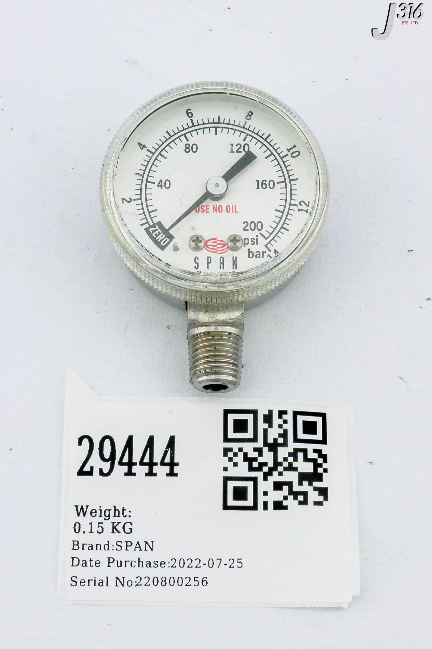 29444 SPAN PRESSURE GAUGE, 0 - 200 PSI 01-0152-F | eBay